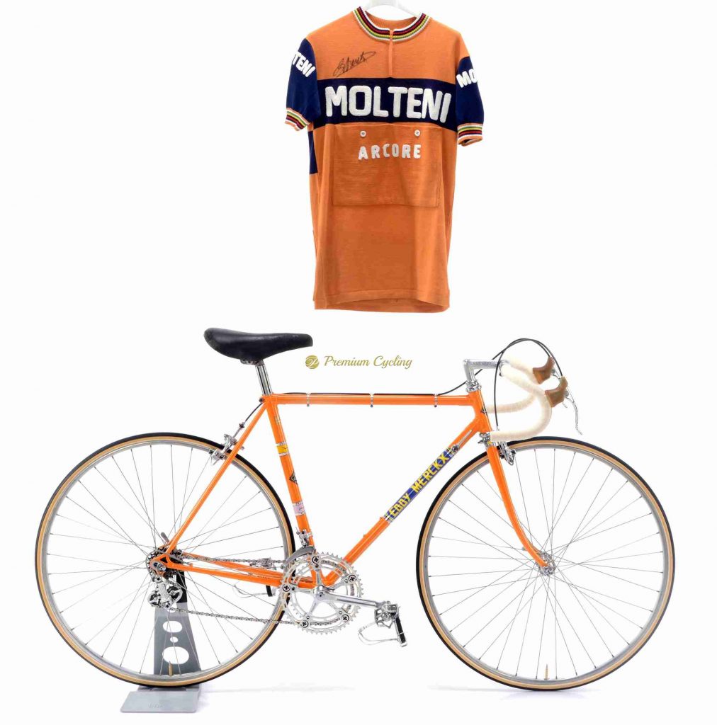 1973 COLNAGO Super Eddy Merckx Molteniwith Molteni wool jersey, Eroica vintage steel collectible bike