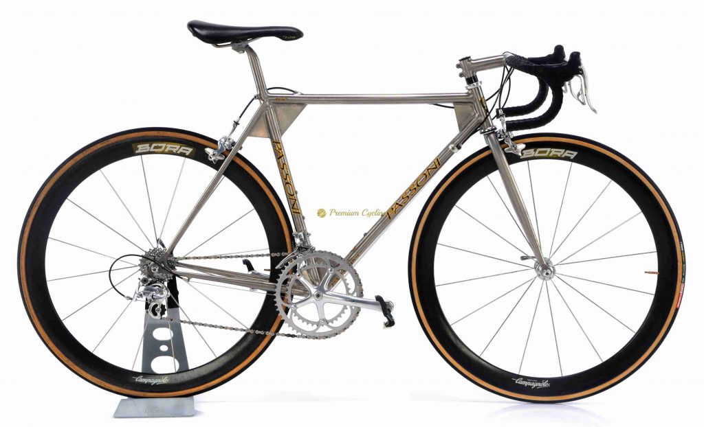 1990s PASSONI Top Titanio Aero, Campagnolo Record Titanium, vintage collectible bicycle by Premium Cycling