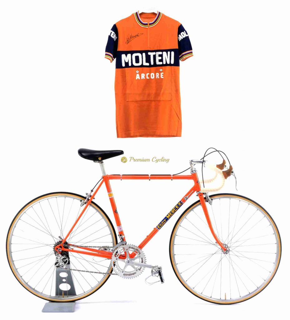 1973 COLNAGO Super Eddy Merckx Molteni with vintage wool jersey, Eroica vintage steel bike by Premium Cycling
