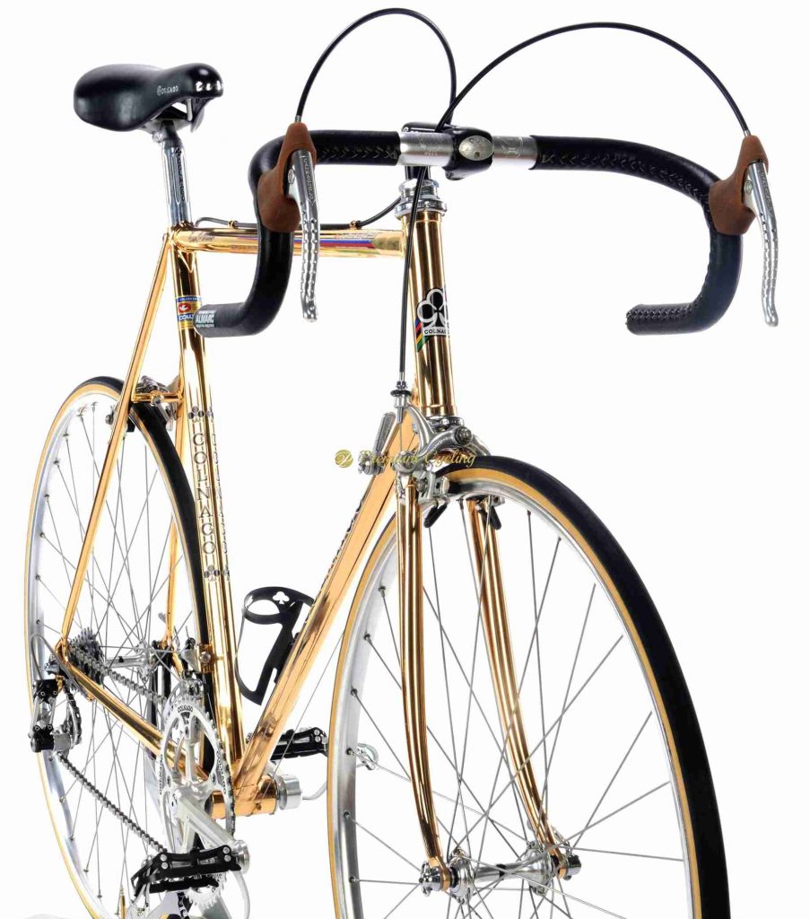 COLNAGO Master Oro, 24k gold plated, Campagnolo Super Record, luxury vintage steel collecitble bike by Premium Cycling