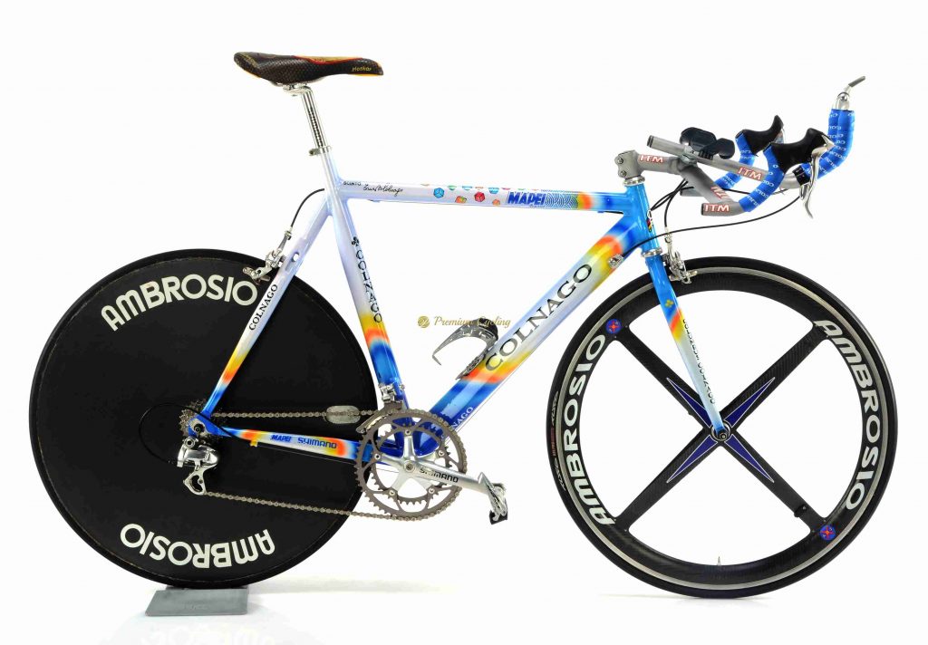 COLNAGO TT Mapei, authentic time trial bike of Luca Scinto Team Mapei 2001, luxury vintage bike by Premium Cycling