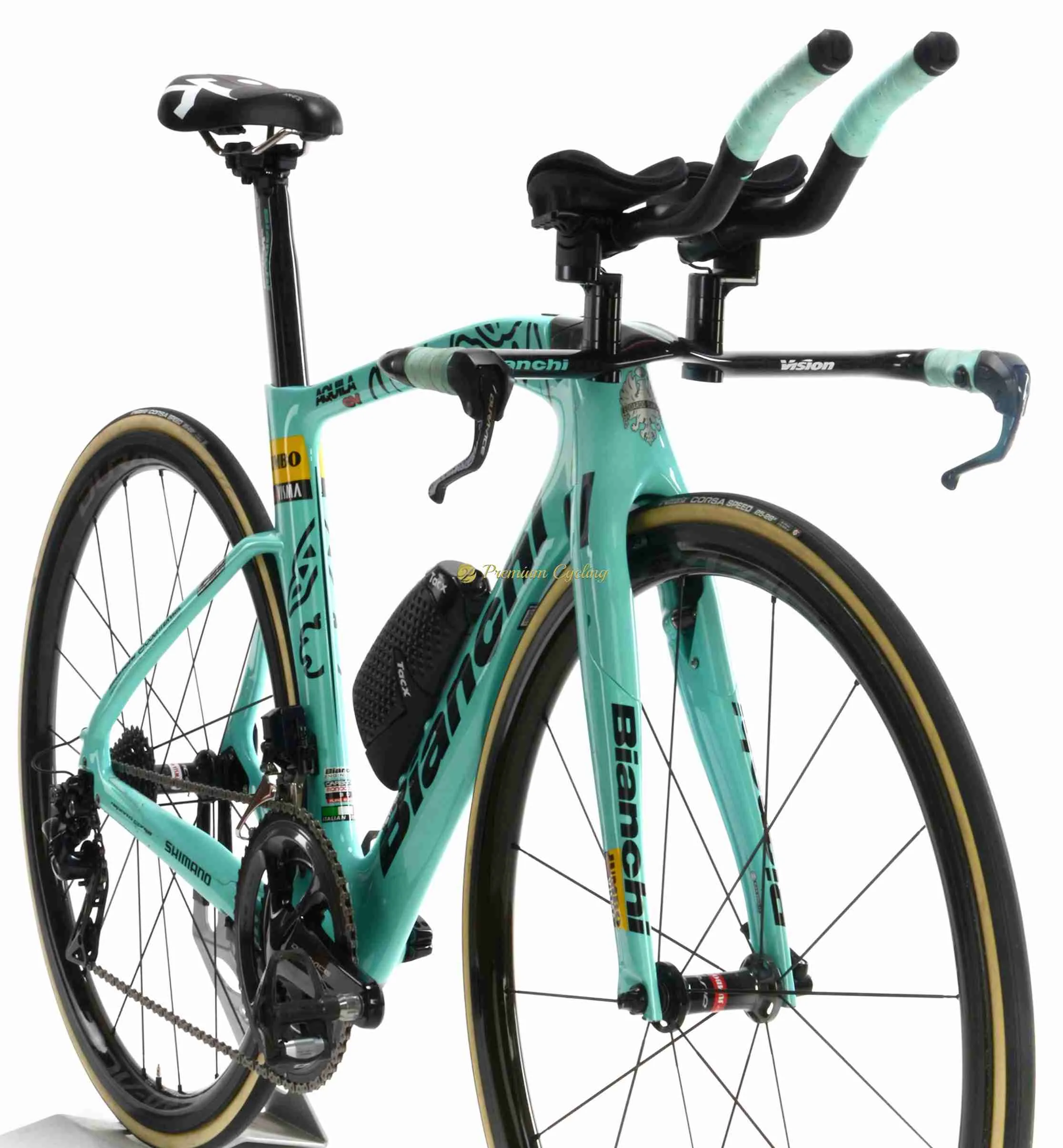 BIANCHI Aquila CV authentic time trial bike of J.VINGEGAARD Jumbo Visma 2019 SOLD Premium Cycling Website for steel and collectible vintage bikes parts and clothing